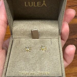 LULEÅ North Star Stud Earrings Sterling Silver Gold Plated